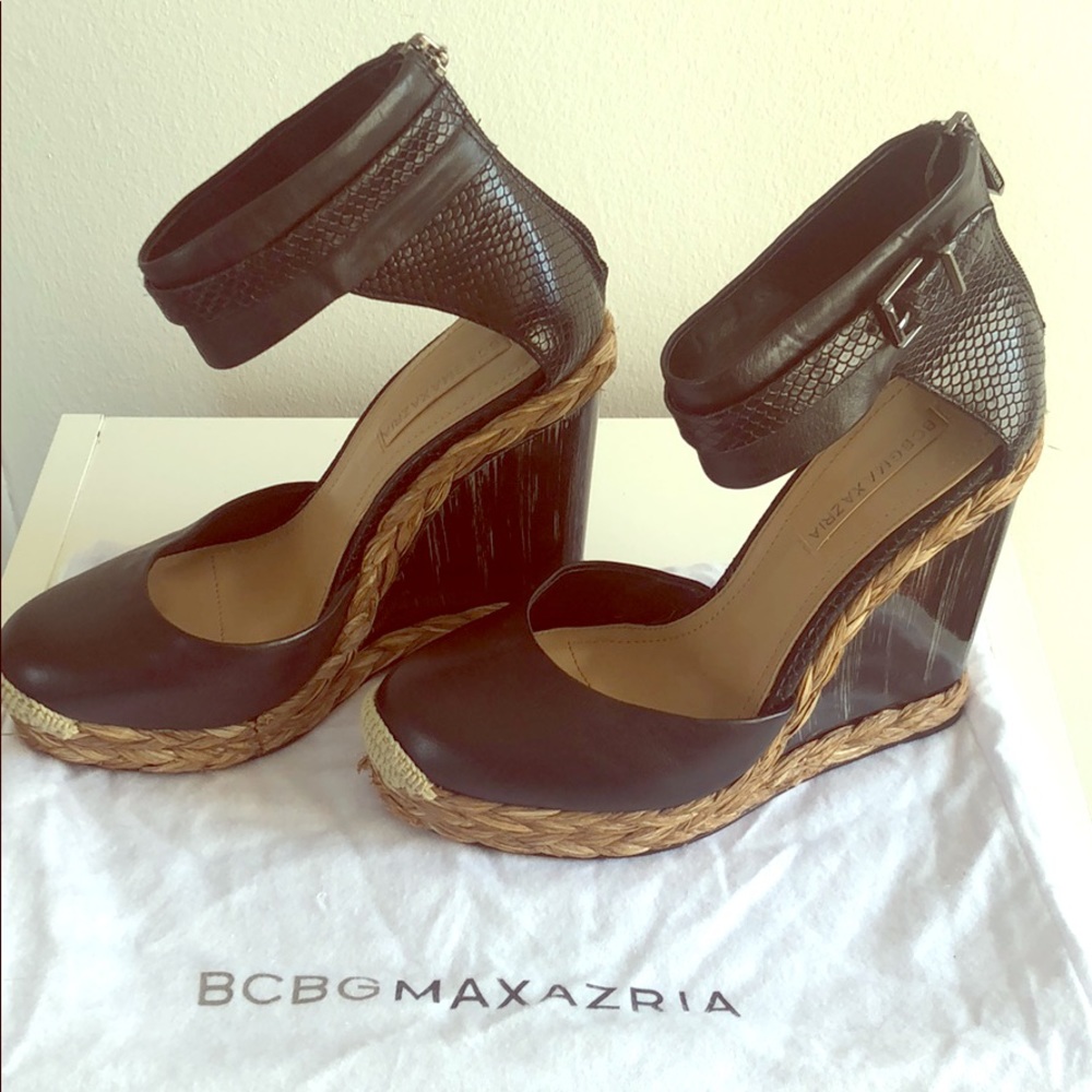 BCBGMaxazia Leather Wedges